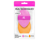 REAL TECHNIQUES-MIRACLE 2 EM 1 duo de esponjas em pó 2 u.-DrShampoo - Perfumaria e Cosmética